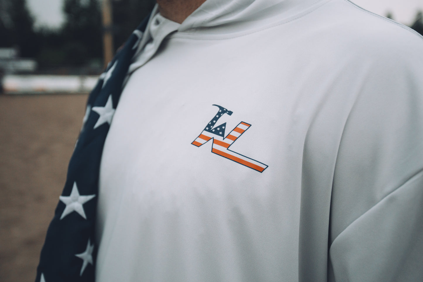 USA Freedom Sun Hoodie - Cement Gray