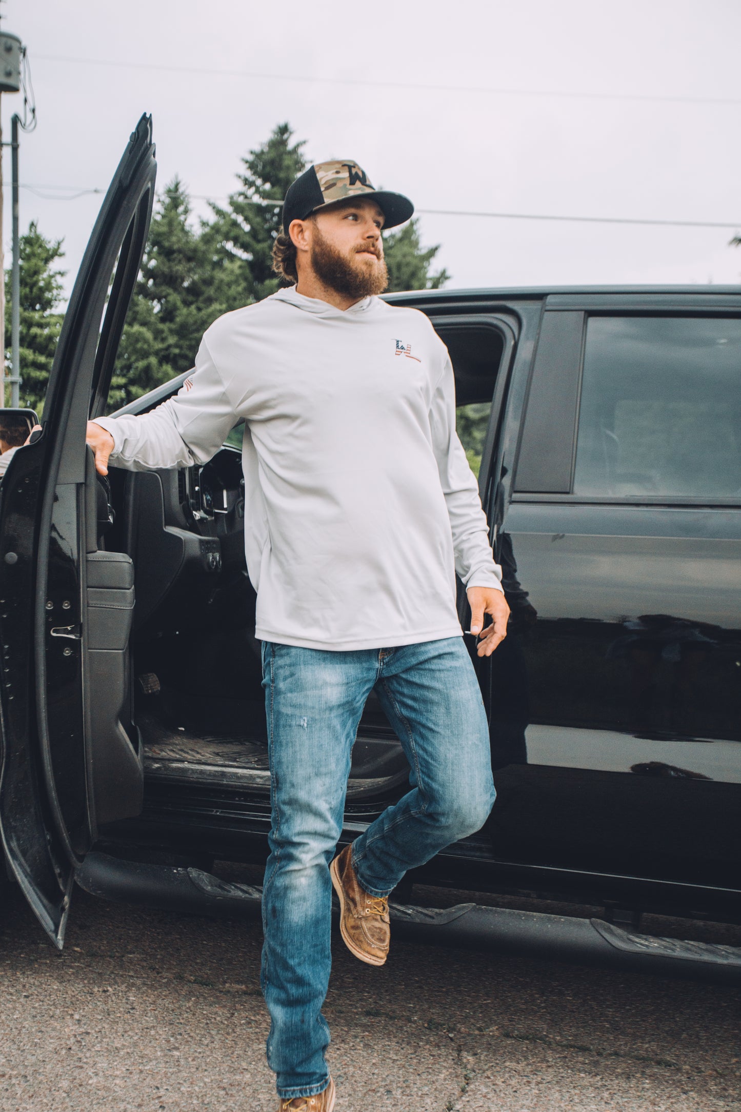 USA Freedom Sun Hoodie - Cement Gray