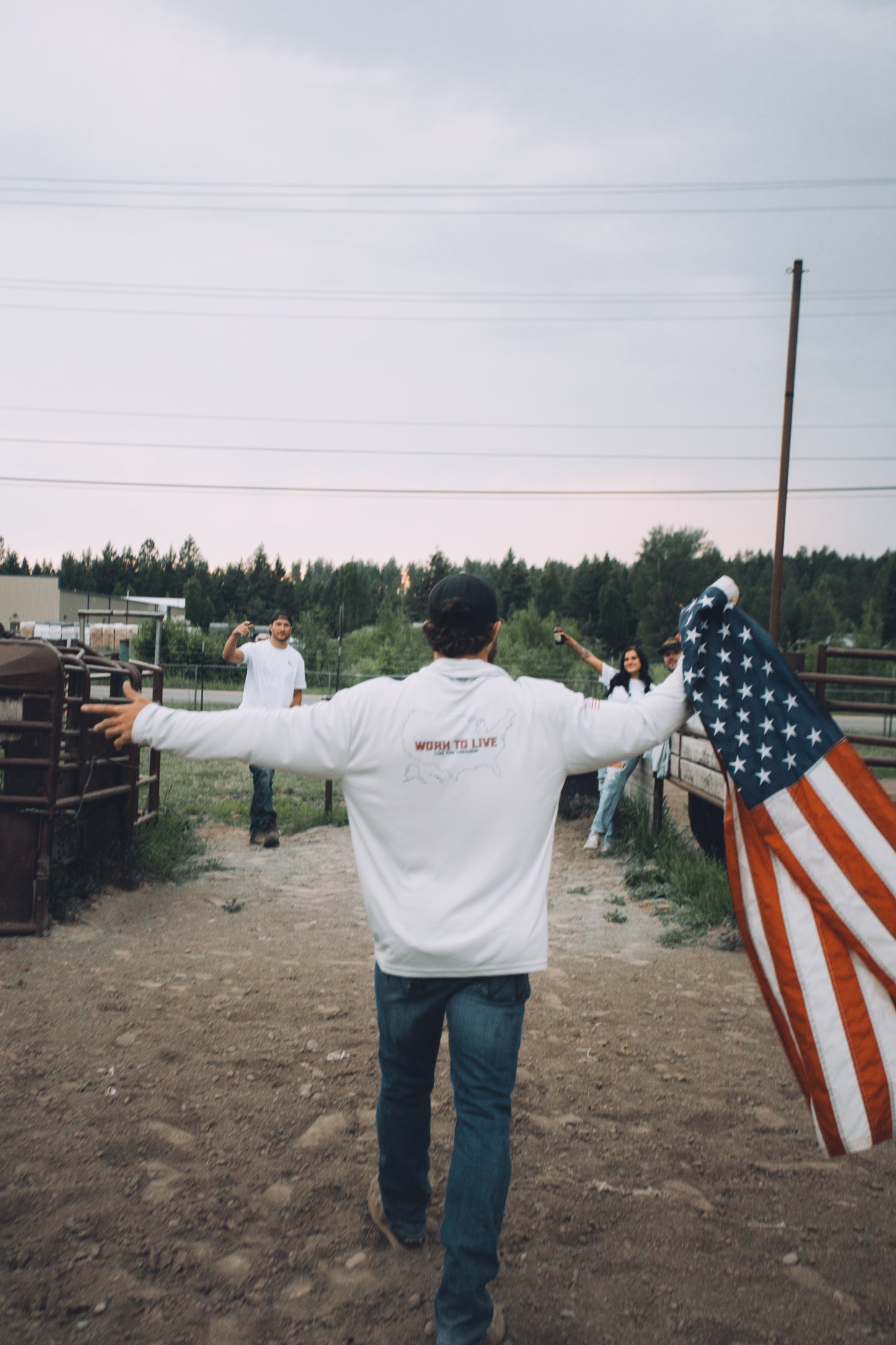 USA Freedom Sun Hoodie - Cement Gray