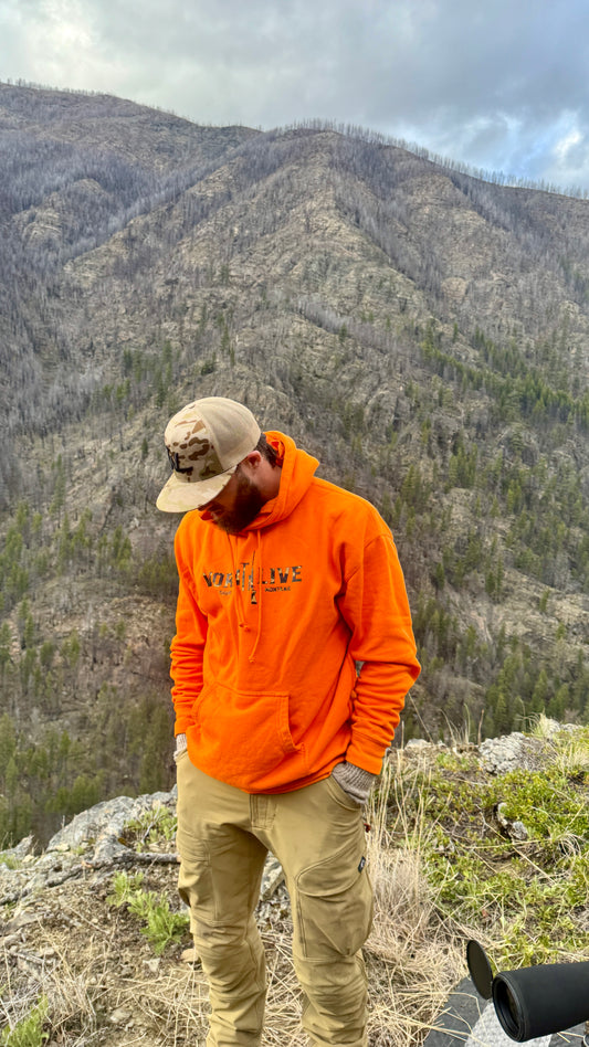 Work To Live Hoodie - Blaze Orange