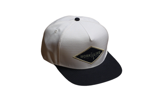 WORK TO LIVE HAT - CREME & BLACK