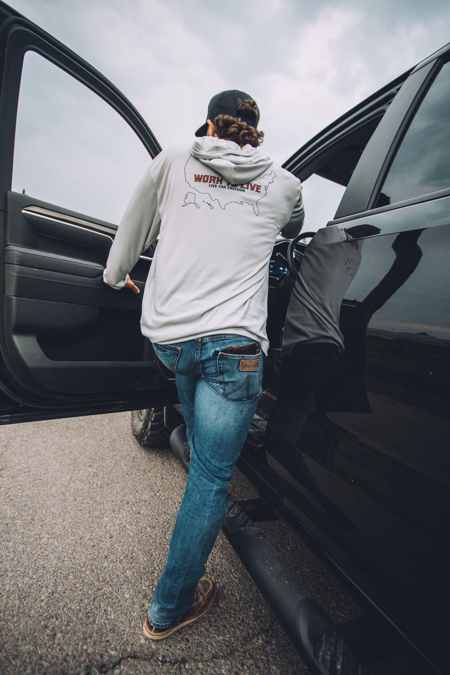 USA Freedom Sun Hoodie - Cement Gray