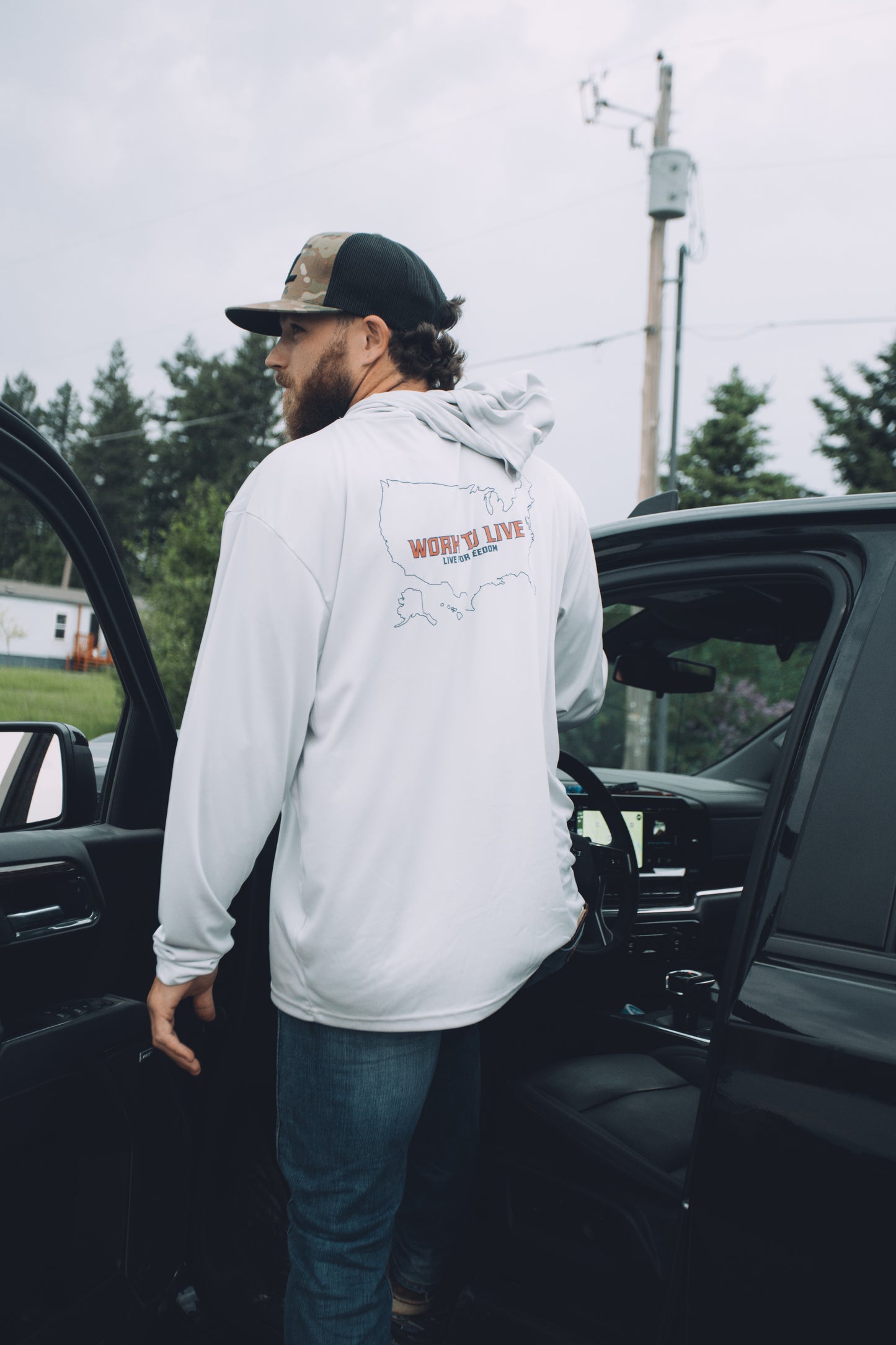 USA Freedom Sun Hoodie - Cement Gray